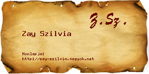 Zay Szilvia névjegykártya